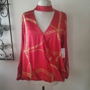 BOLD elements Scarlet Blouse with Chain Design
